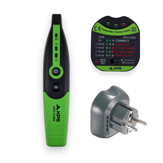 Comprobador de enchufes y localizador de protecciones KPS-CC820