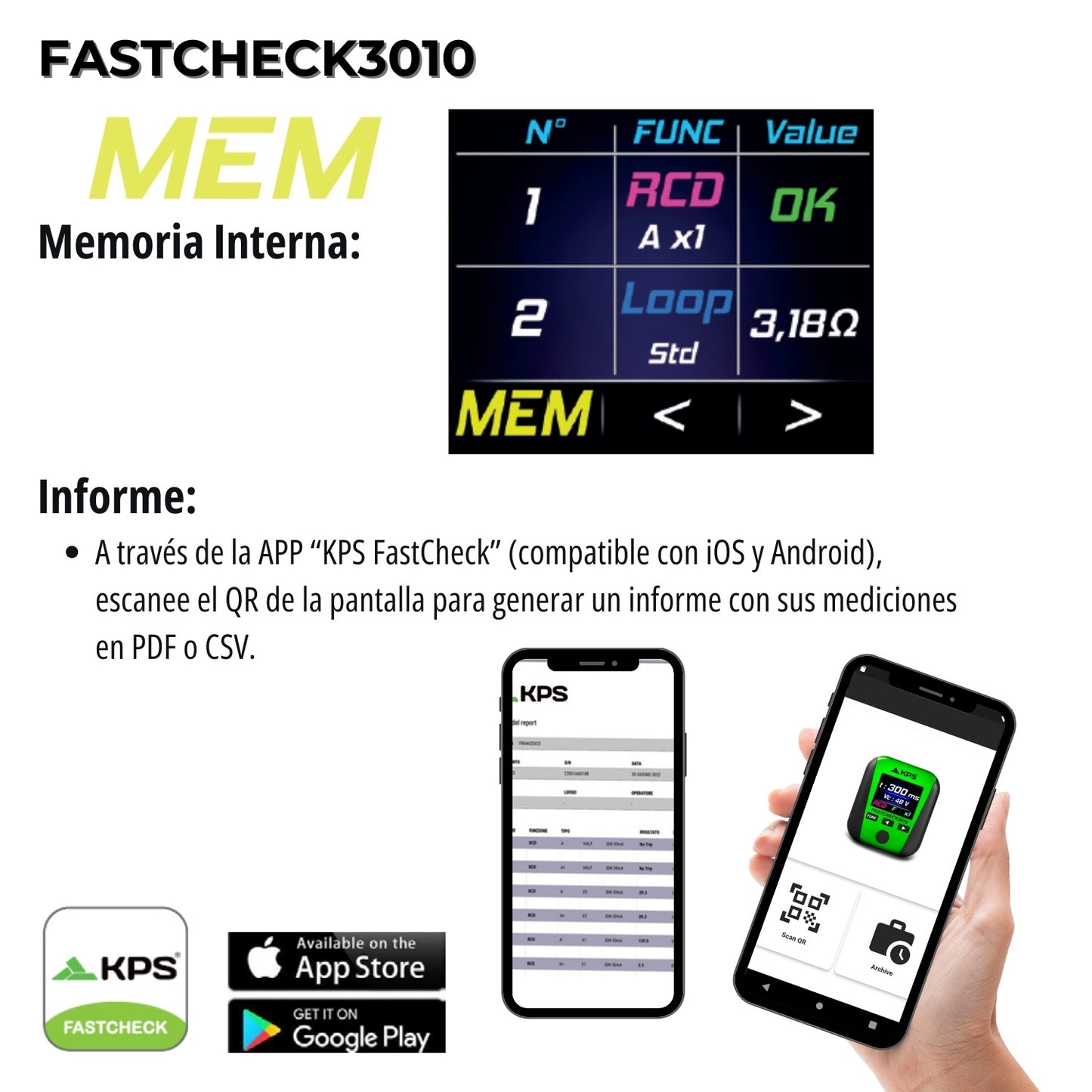 Equipo multifunción de bolsillo Fastcheck3010
