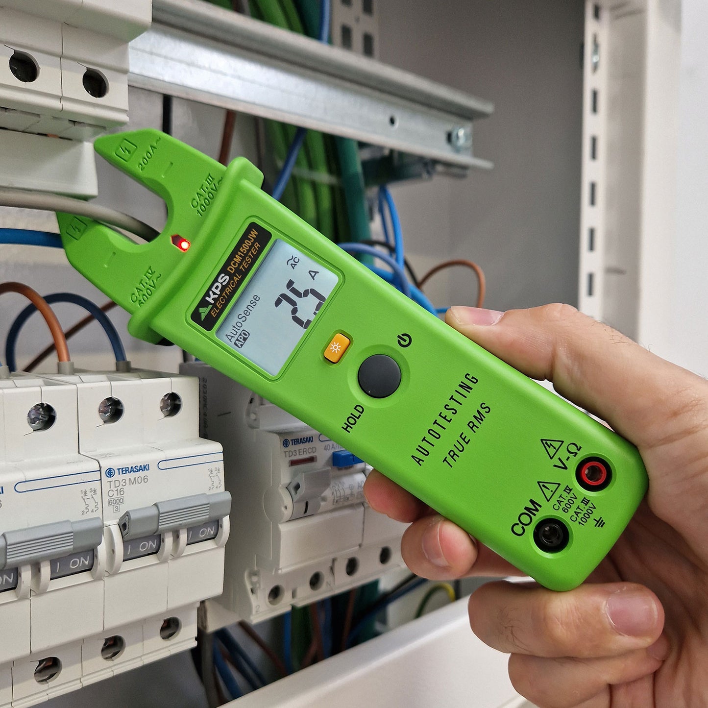 Digital clamp meter with open jaw KPS-DCM1500JW