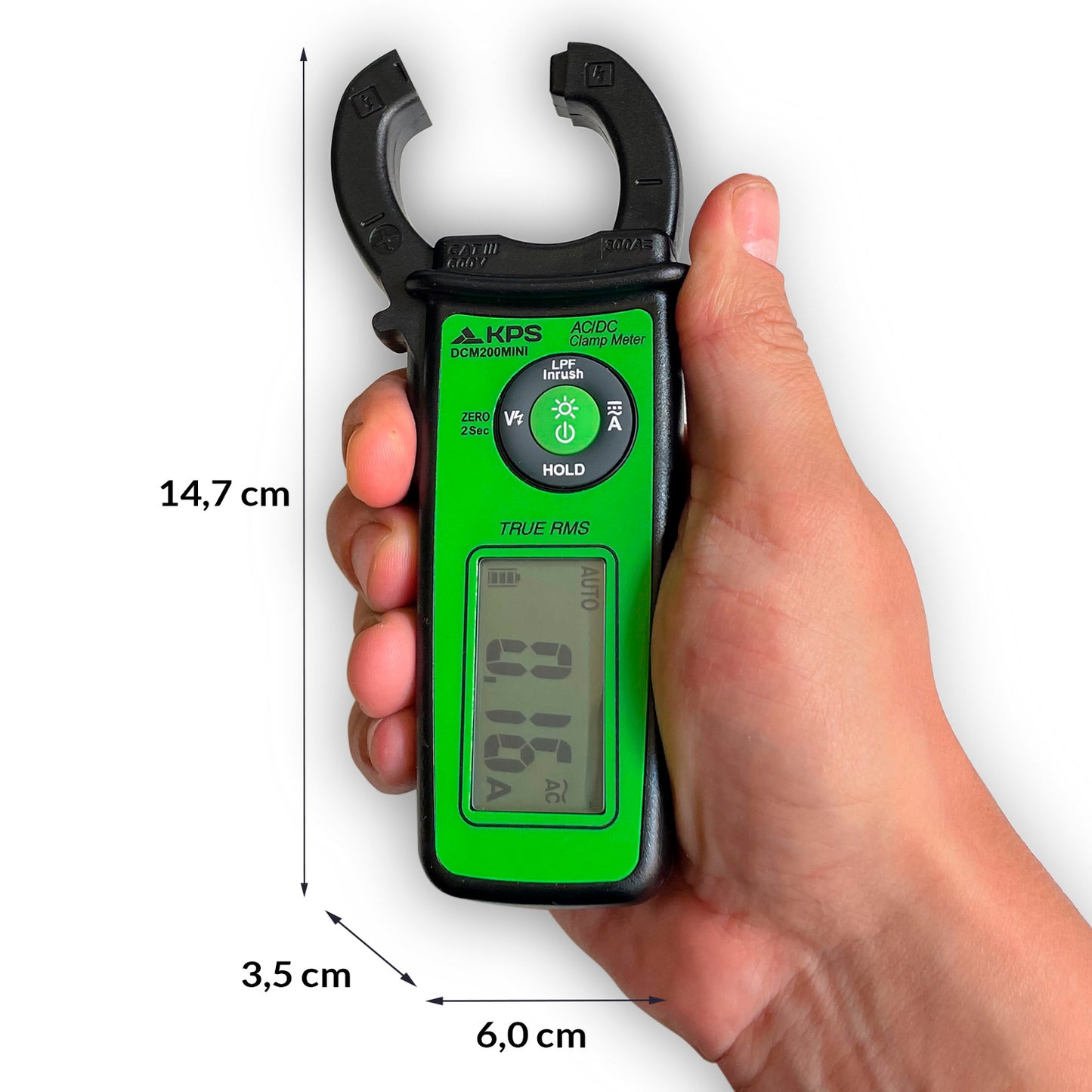 Pinza amperimétrica DCM200MINI TRMS 300A AC/DC