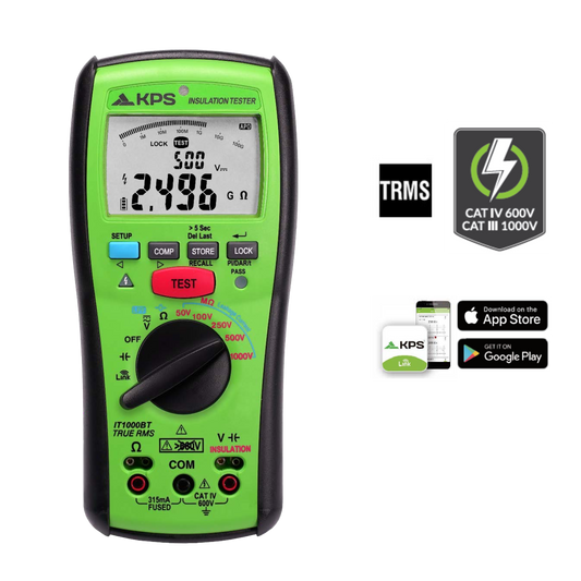 KPS-IT1000BT Medidor de Aislamiento y Resistencia 1000V con Bluetooth