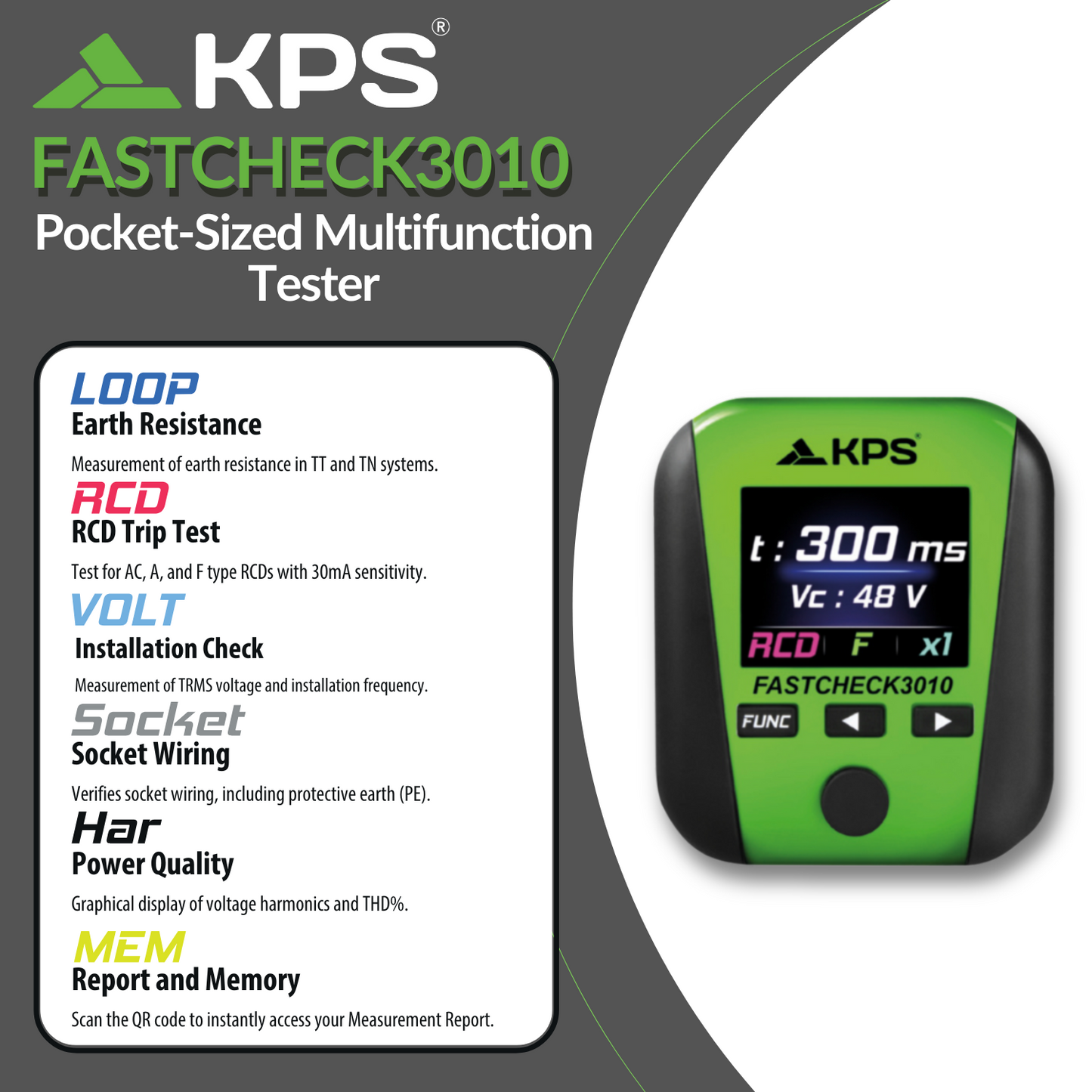 SAFETYCHECK FAST - KIT FASTCHECK3010 con Pinza Amperimétrica DCM3500T