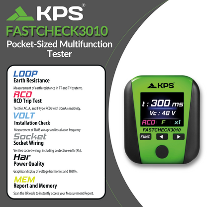 SAFETYCHECK FAST - KIT FASTCHECK3010 con Pinza Amperimétrica DCM3500T