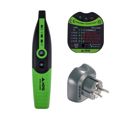 Comprobador de enchufes y localizador de protecciones KPS-CC820