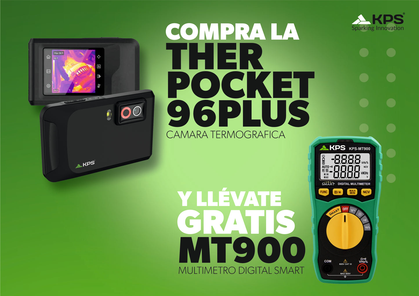 Pocket Thermal Imaging Camera (Therpocket96PLUS) with Automatic Digital Multimeter (MT900)